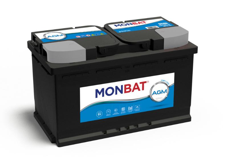 Batería MONBAT Serie AGM 80AH. 840A + Derecha - MONBAT MT80AGM
