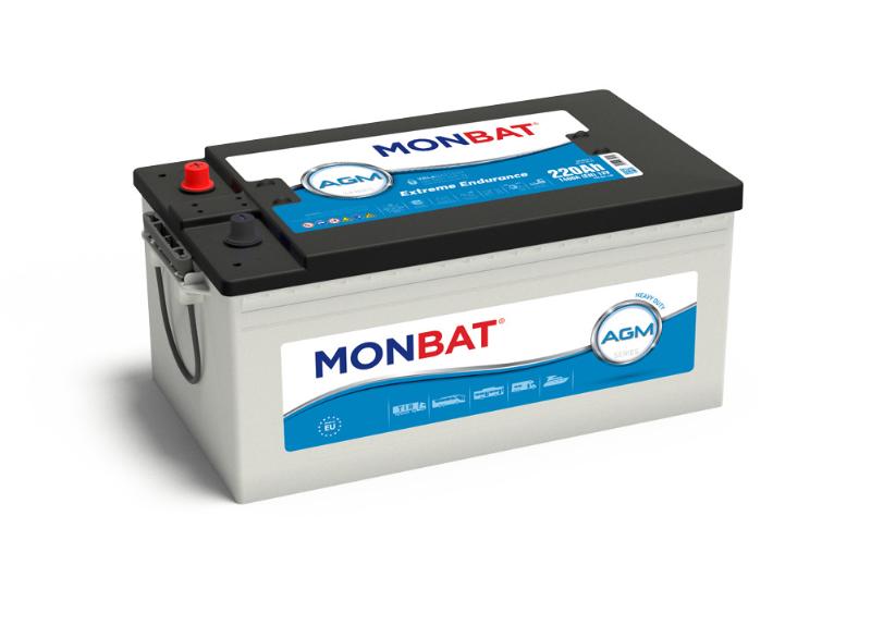 Batería MONBAT Serie AGM HD 220AH 1400A + Izquierda