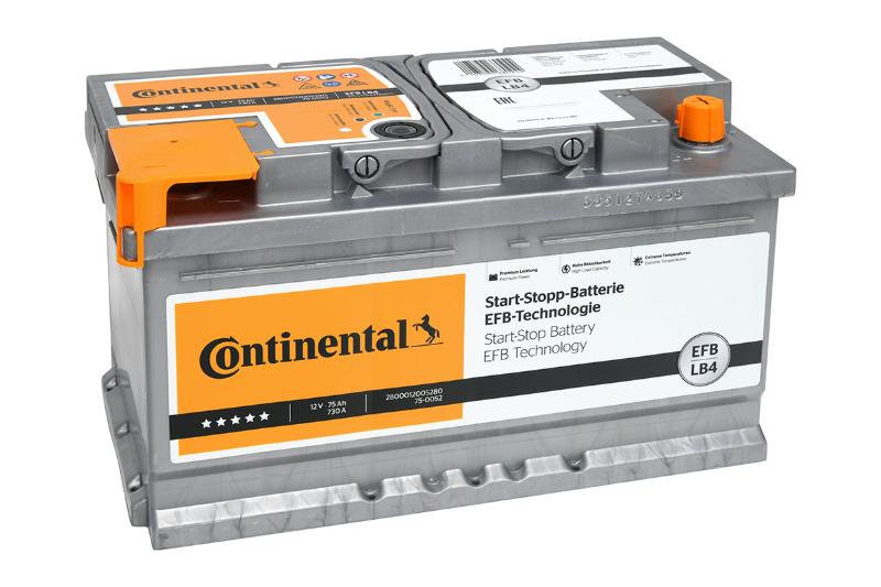 Batería Continental Efb LB4 12V 75Ah 650A EN + D