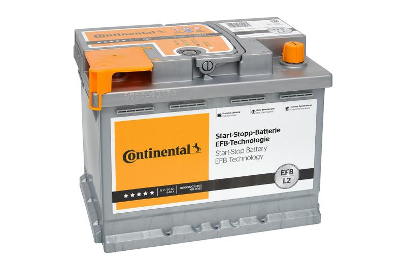 Batería Continental Efb L2 12V 60Ah 640A EN + D