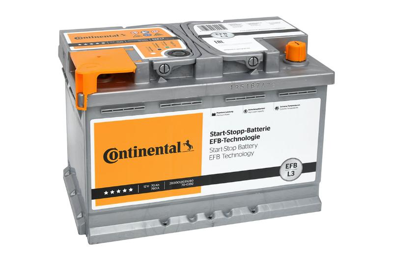 Batería Continental Efb L3 12V 70Ah 760A EN + D
