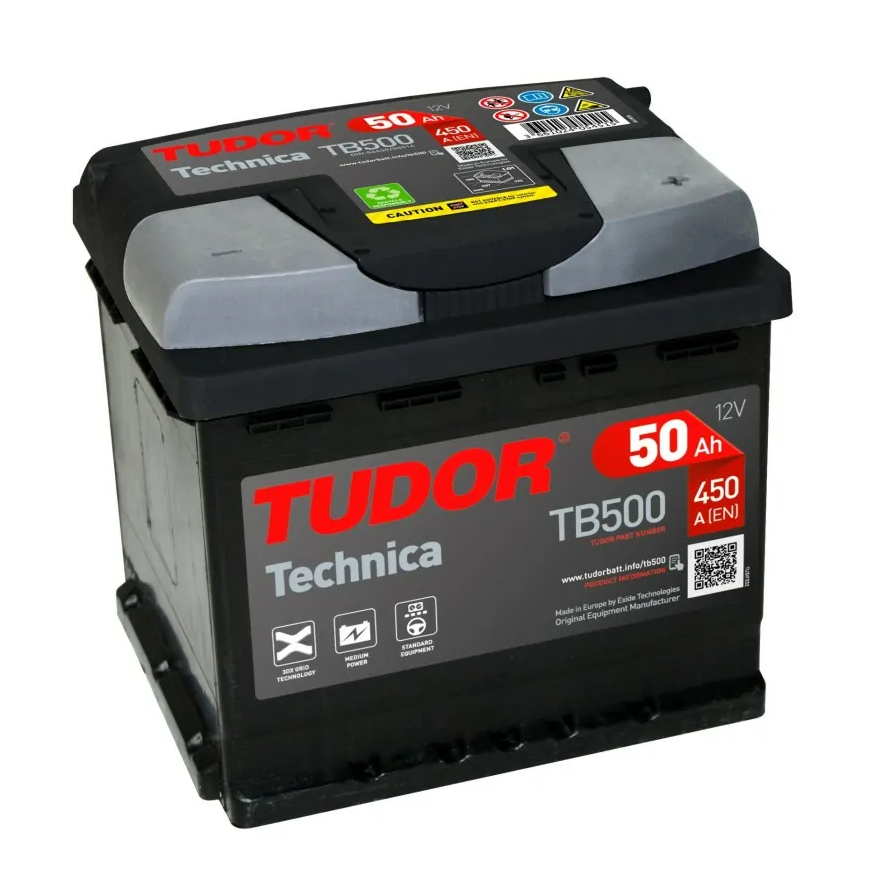 Batería | TUDOR TECHNICA 50Ah 450A + Dcha