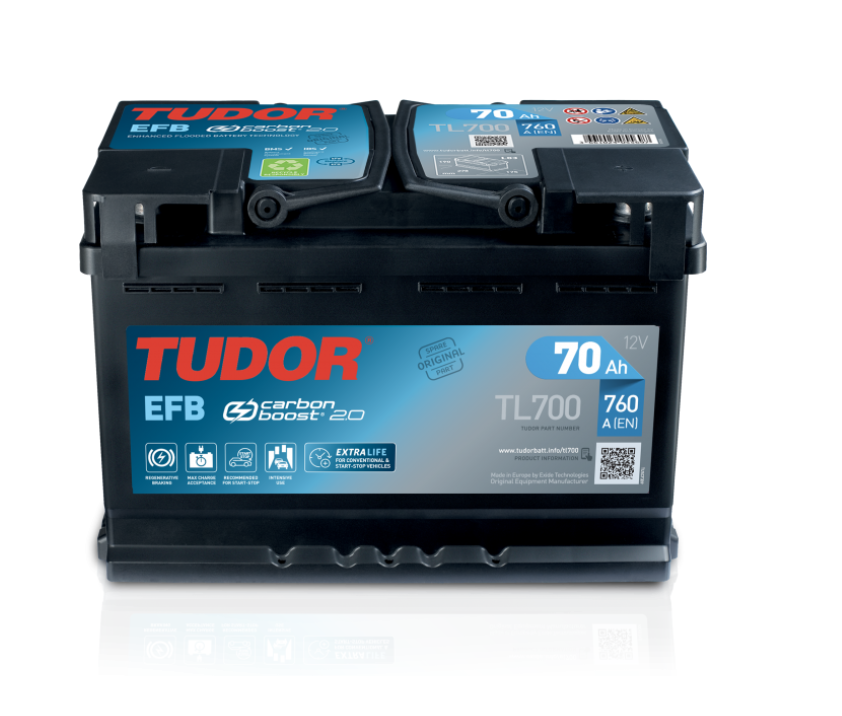 Batería | TUDOR GAMA EFB 70Ah 720A + Dcha