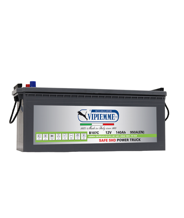 Batería Vipiemme SHD Anti vibración + energía de a bordo 145Ah +IZQ. Superior