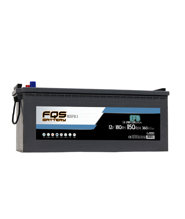 Batería EFB Vehículo Industrial - Gama Start-Stop EFB V.I. Anti vibración + energía de a bordo180Ah +IZQ. Superior