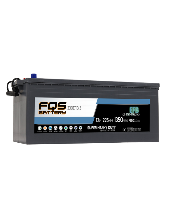 Batería EFB Vehículo industrial - Gama Start-Stop EFB V.I. Anti vibración + energía de a bordo 225Ah +IZQ. Superior